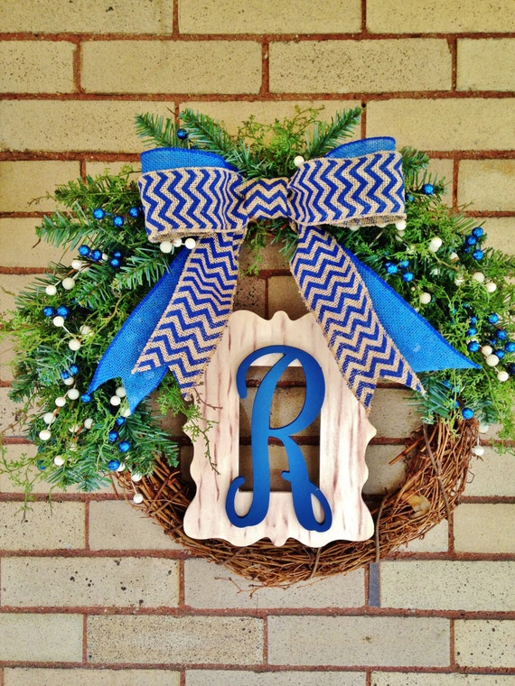 Hanukkah Boxwood Monogram Wreath