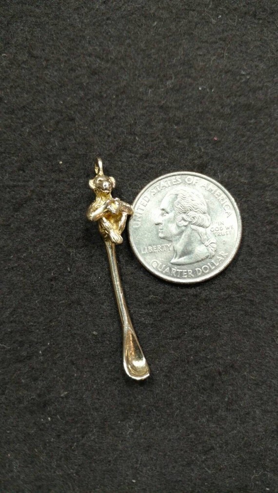 Monkey snuff spoon sterling silver pendant by DonCarloJewelers