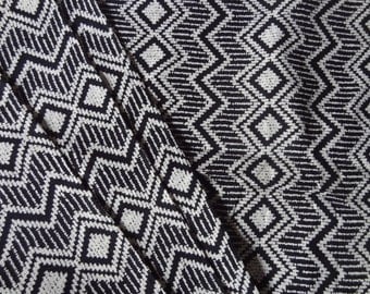 Chevron print cotton fabric Geometric print Black and white women's clothing Dresses Casual screen print fabric by yard quilt fabric