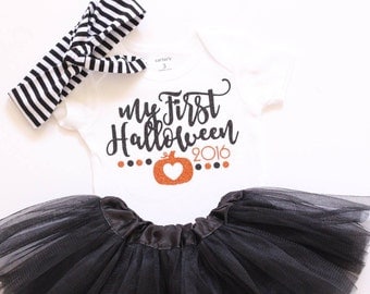 Baby girl halloween outfit My First Halloween outfit baby girl clothes Halloween bodysuit Baby girl halloween shirt