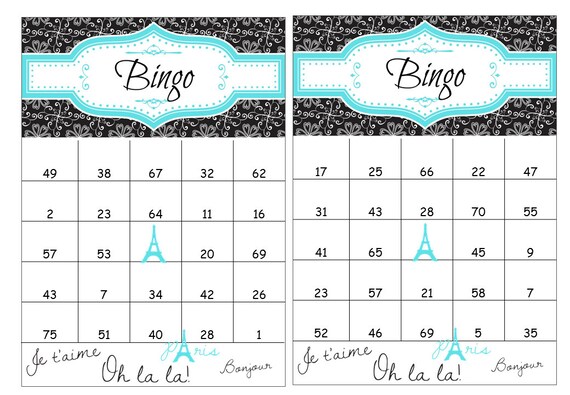 40 Printable Birthday Bingo Cards Prefilled with Numbers