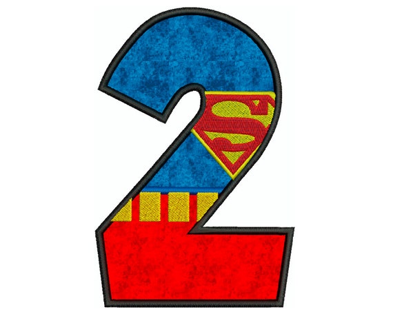 superman number 2 machine applique embroidery by embroiderblock