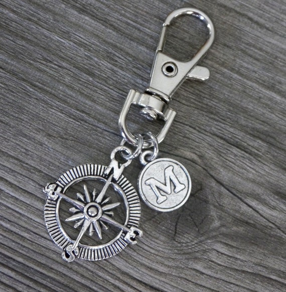 Compass Key Chain Compass Keychain Personalized by MadiesCharms