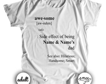 Dad Awesome Definition Shirt, Dad Birthday Gift, Dad Tshirt, Dad and Baby Matching Shirts, Shirts for Men, Shirts for Dad, Fathers Day Gift