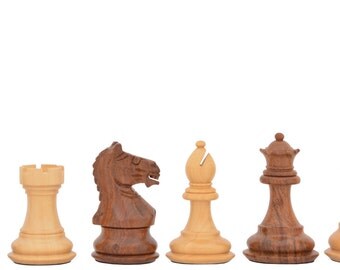 3" Hand carved Weighted Staunton Chess Set Shesham Wood 4 Queens. SKU: M0008