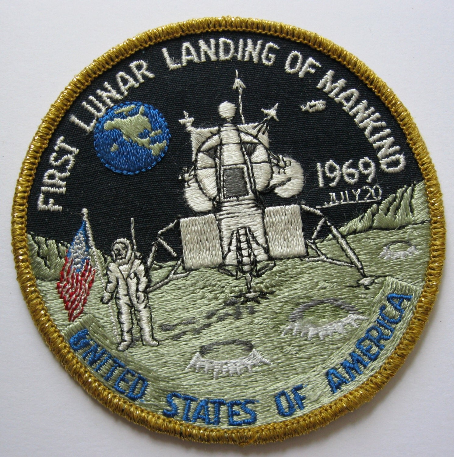 Neil Armstrong Apollo 11 First Lunar Landing Mankind Patch