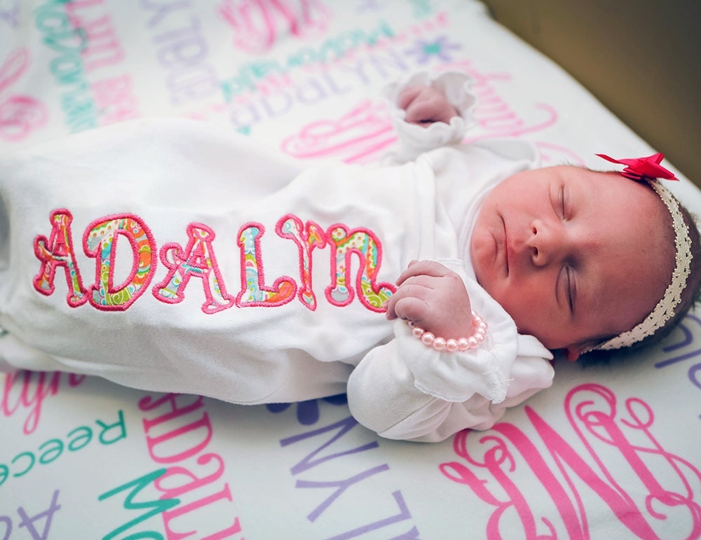 Download Baby Name Blanket for Girls Personalized Receiving Blanket