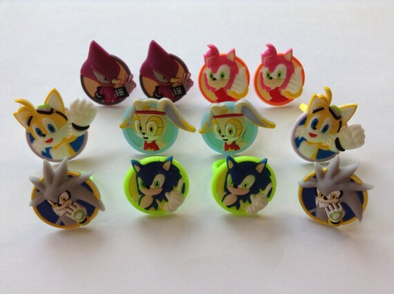 Sonic the Hedgehog Rings Party Favors Cupcake Toppers 12 Sonic the Hedgehog Rings Party Favors Cupcake Toppers 12