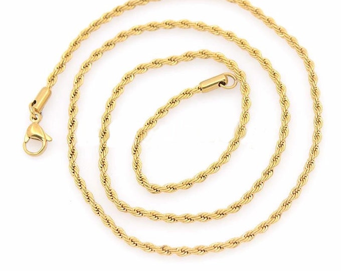 Large Gold Calvary 3 Cross Necklace Pendant Stainless Steel Chain Mens Boys Christian Jewelry - Saint Michaels Jewelry - Calvary Three Cross