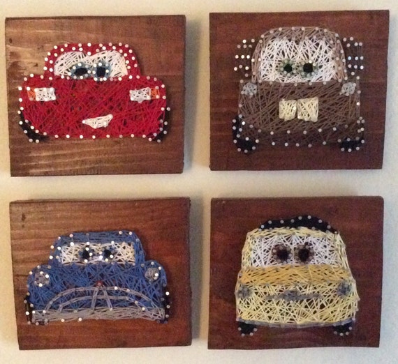 Set of 4 Cars String Art by BuckleNation on Etsy