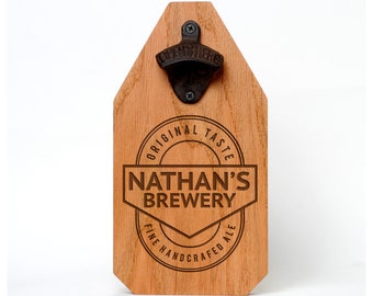 Personalized Brewery Sign - Custom Wood Sign - Rustic Beer Bottle Opener