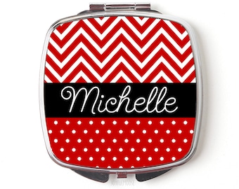 Personalized Compact Mirror - Redl Personalized Purse Mirror - Personalized Bridesmaids Gifts