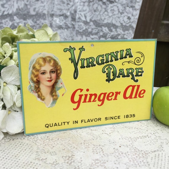 Vintage Virginia Dare Ginger Ale Advertising sign Soda Pop