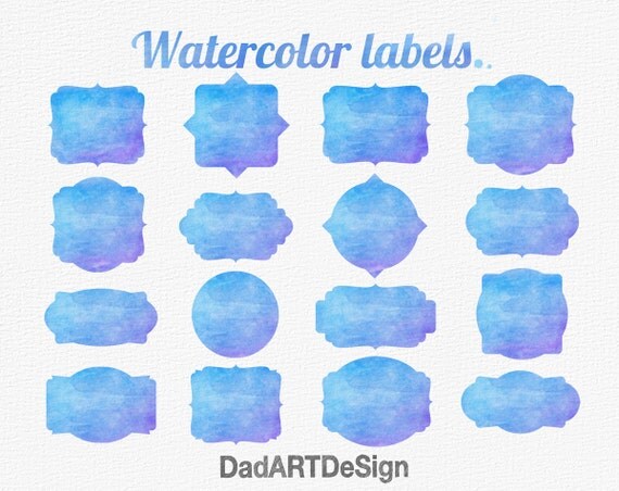 16 Watercolor labels