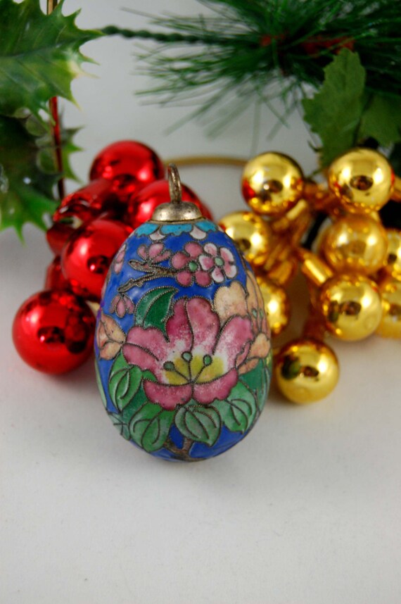 Vintage Cloisonne Christmas Ornament Cloisonne Egg Vintage