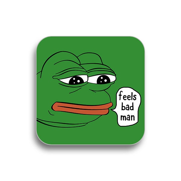 Pepe feels bad drink coaster birthday gift coaster gift