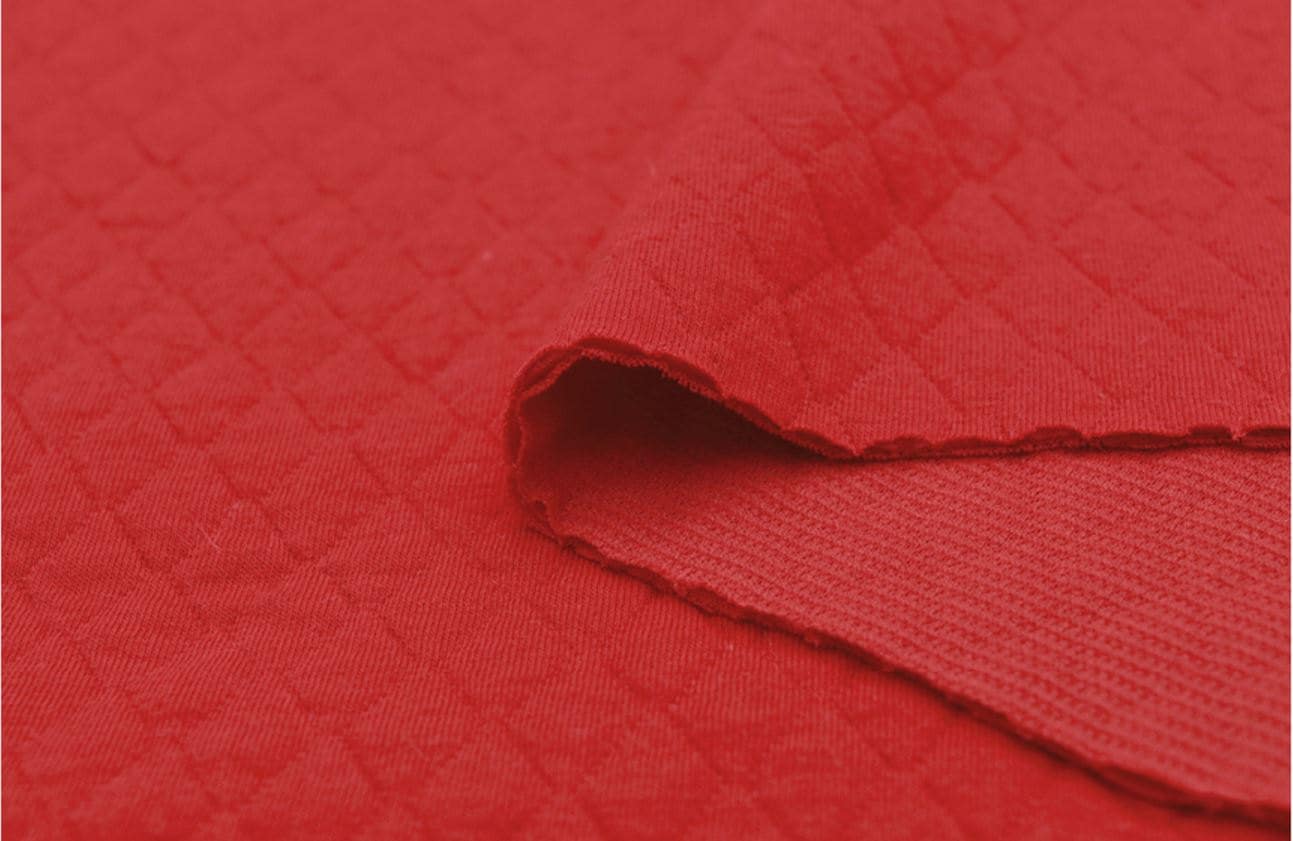 Quilted Knit Fabric Red By The Yard