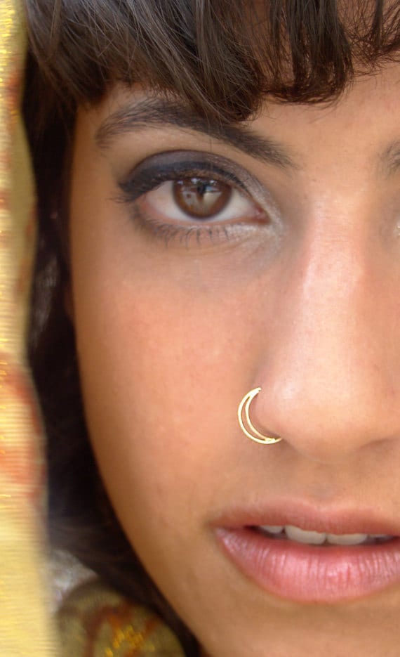 Half moon Nose Ring Gold nose ring gold septum nostril
