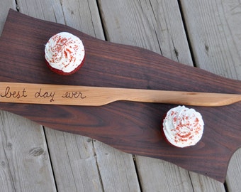 Wedding knife wedding cake knife cake serving set cake server set wedding cake knife cake server cake cutting set wood