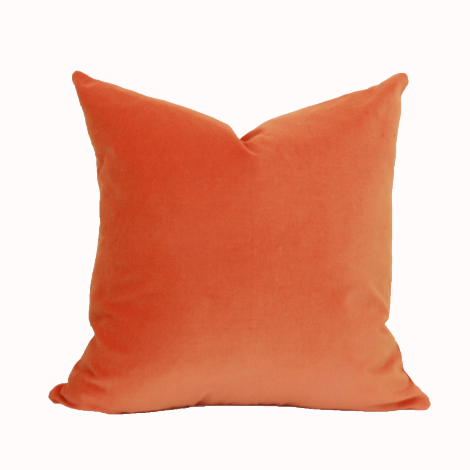 Orange velvet throw pillow cover 18x18 pillow cover 20x20