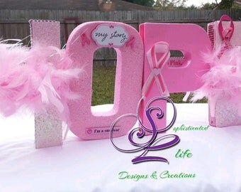 Breast Cancer letters by Sophisticated Life Designs