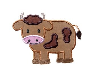 Boy Cow Applique Machine Embroidery Digital Design Bull Cattle