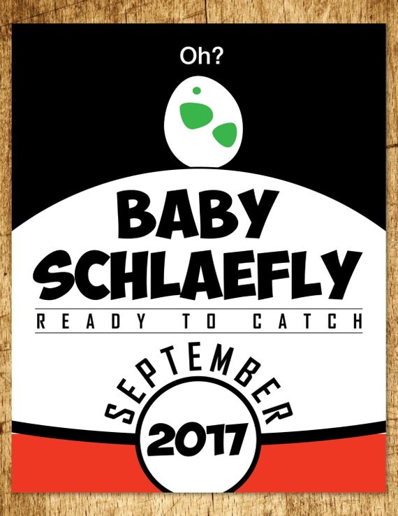 Items similar to Pokemon Pregnancy Announcement Sign Custom Pokemon