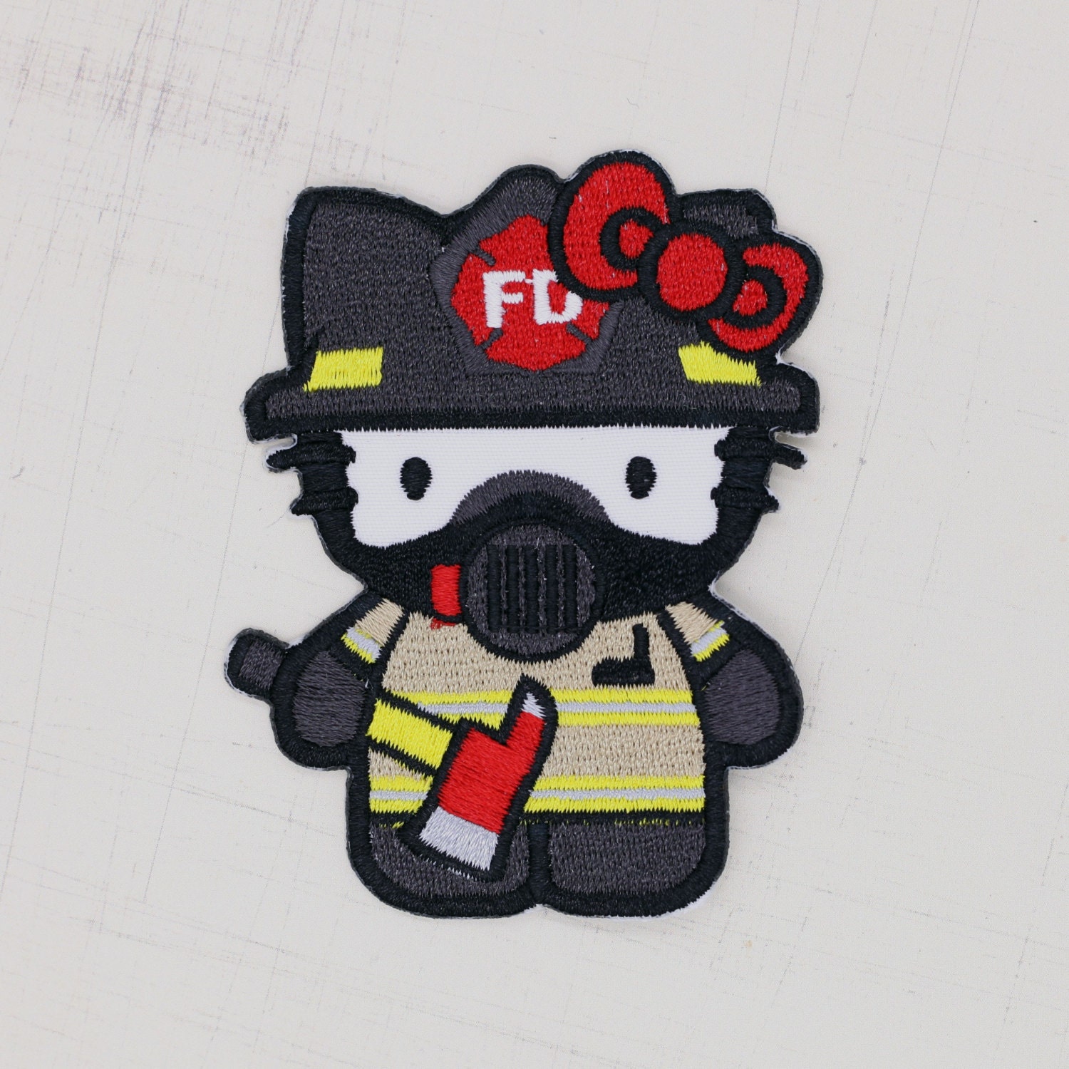 5.5 x 7.5cm Hello Kitty crossover Fireman SEW On Patch