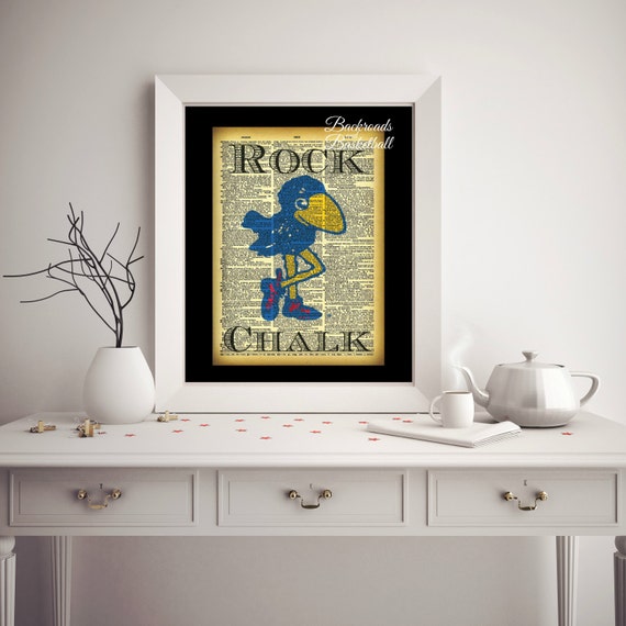 Rock Chalk Jayhawk dictionary print fine art home decor wall