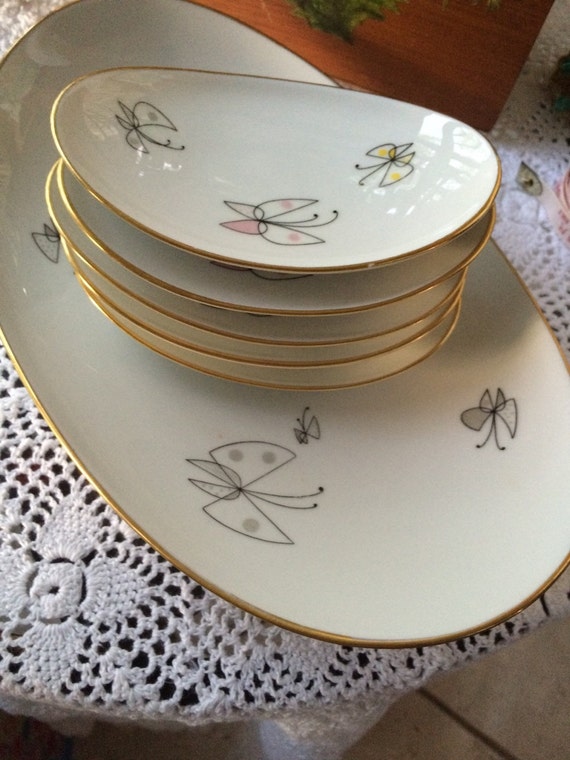 Vintage Thomas fine china serving plate with petite appetizer