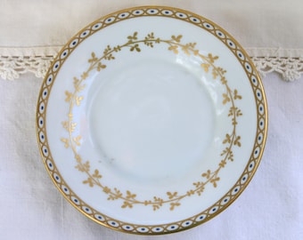 Small Italian Made Richard Ginori Plate, Ornate plate/saucer, Gold Accents