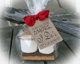 I Do BBQ Favors | 25 - 100 DIY Bags/Favor Tags w/Ribbon - S'Mores Bridal Shower Favors- I Do Bbq DIY Favor Kits- Bag Size Large