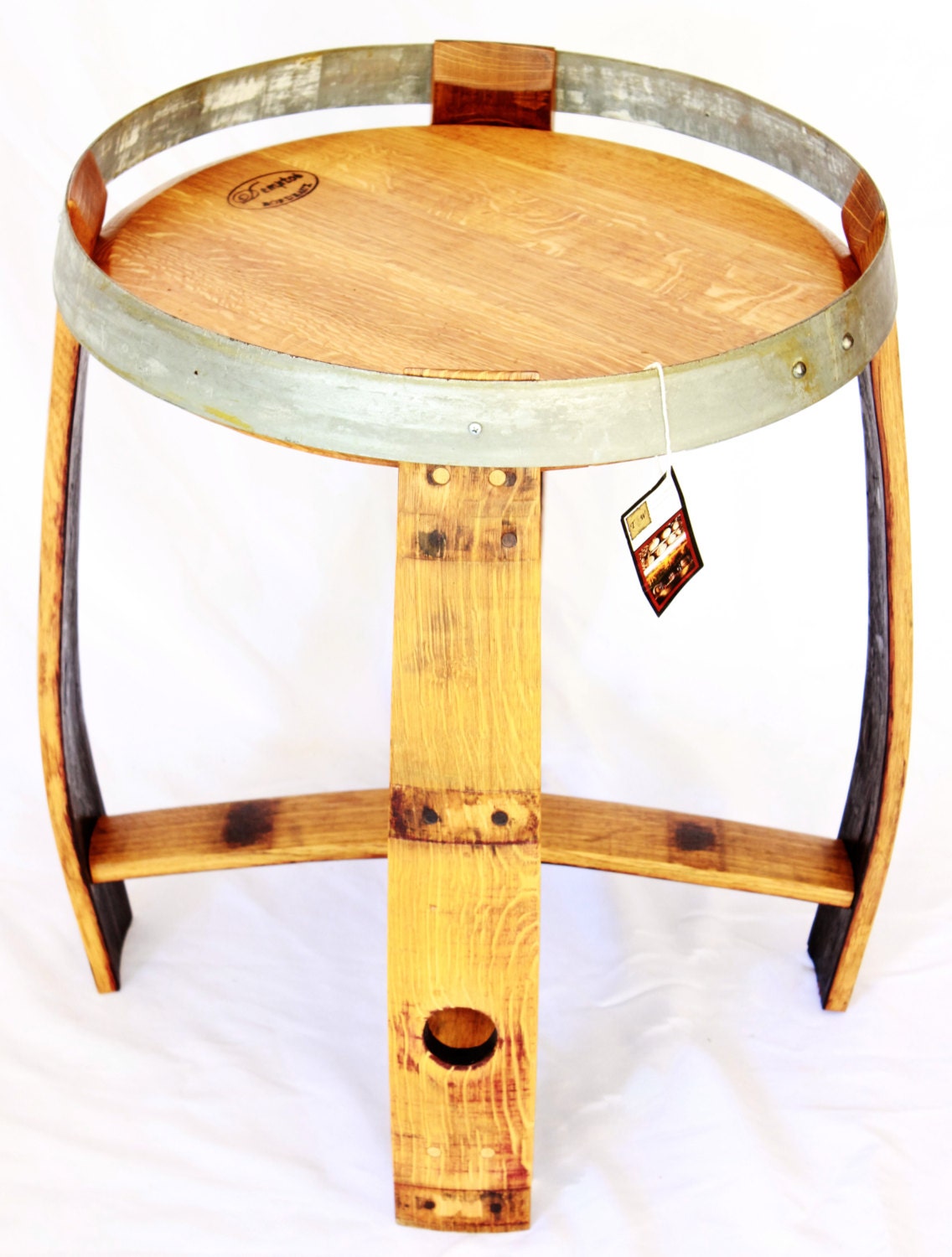 Wine Barrel End Table by TreasuredWares on Etsy