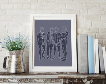 Blue Direction - One Direction Print - Harry Styles - Louis Tomlinson - Niall Horan - Liam Payne