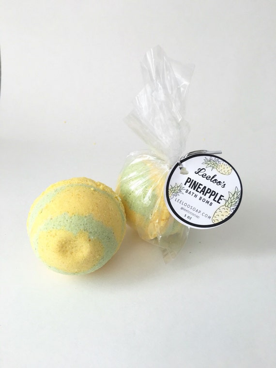 PINEAPPLE BATH BOMB pineapple bathbomb bath fizzy 5 by LeelooSoap