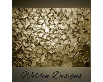 Metallic Gold Impasto Painting with Palette Knife and Brush