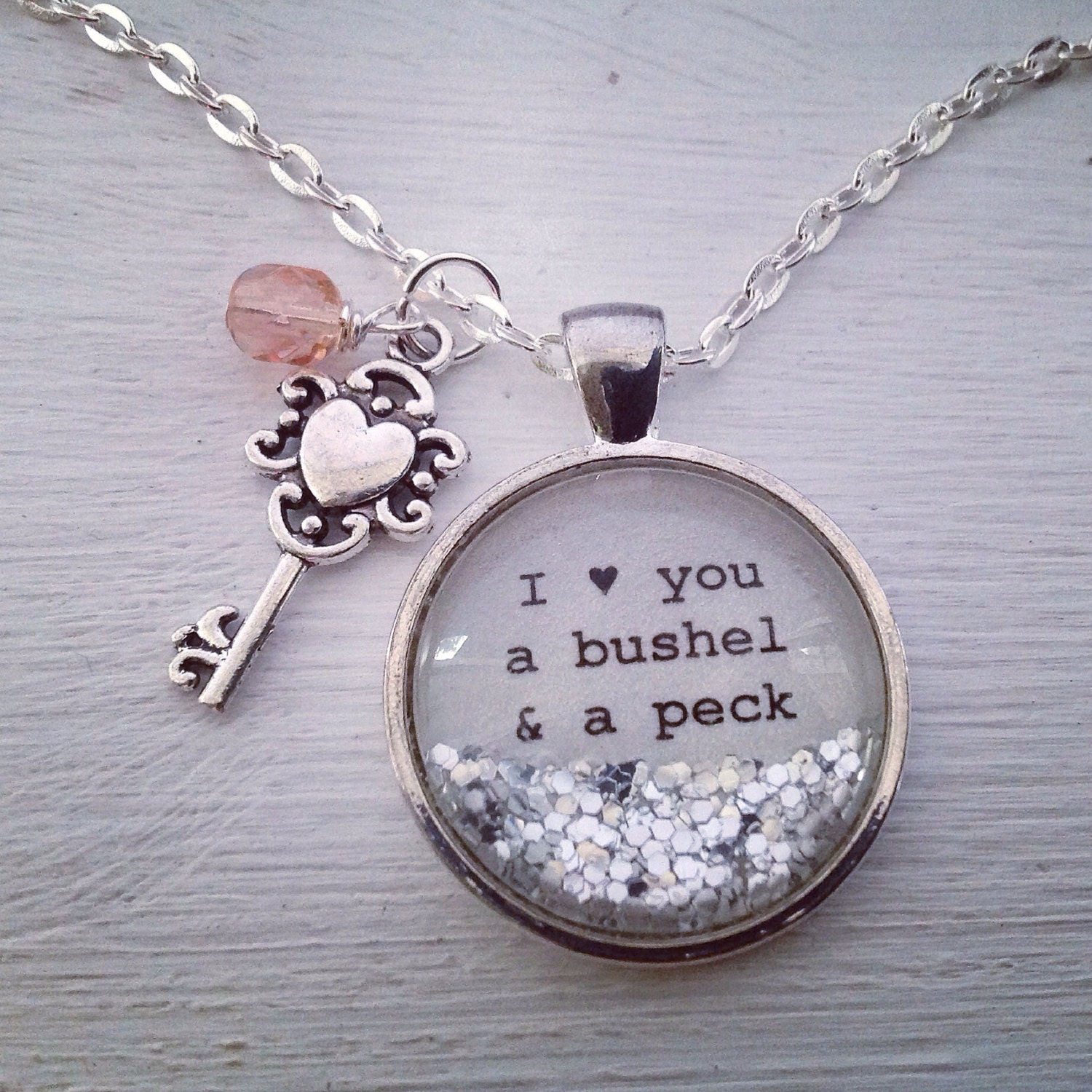 I love you a bushel and a peck personalized necklace