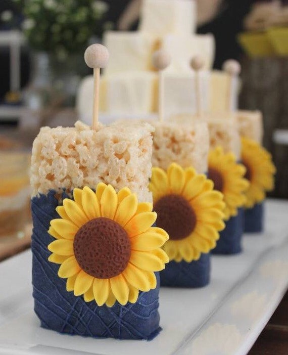 fondant flowers 12 Medium Sunflowers 2.25 edible