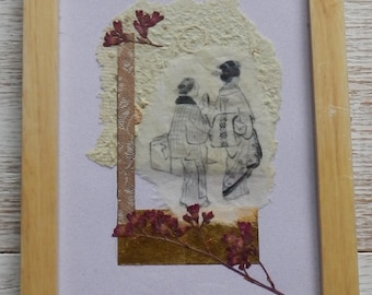 Unique Handmade Asian Collage Art!