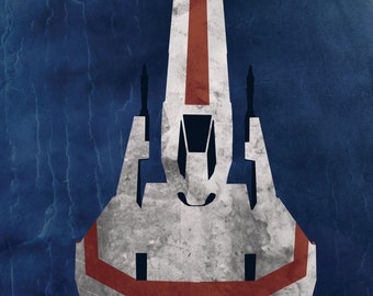 Battlestar Galactica Viper - pop art inspired print / poster