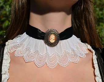 Victorian Steampunk Lace Choker with Cameo