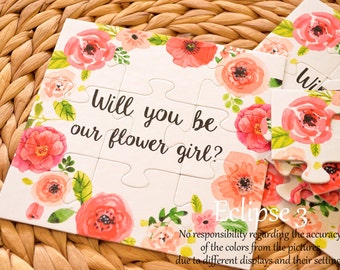Will You Be my Flower girl, Will You Be our Flower girl, Ask Flower Girl, Flower Girl gift, Flower girl Puzzle, Flower girl jigsaw, proposal