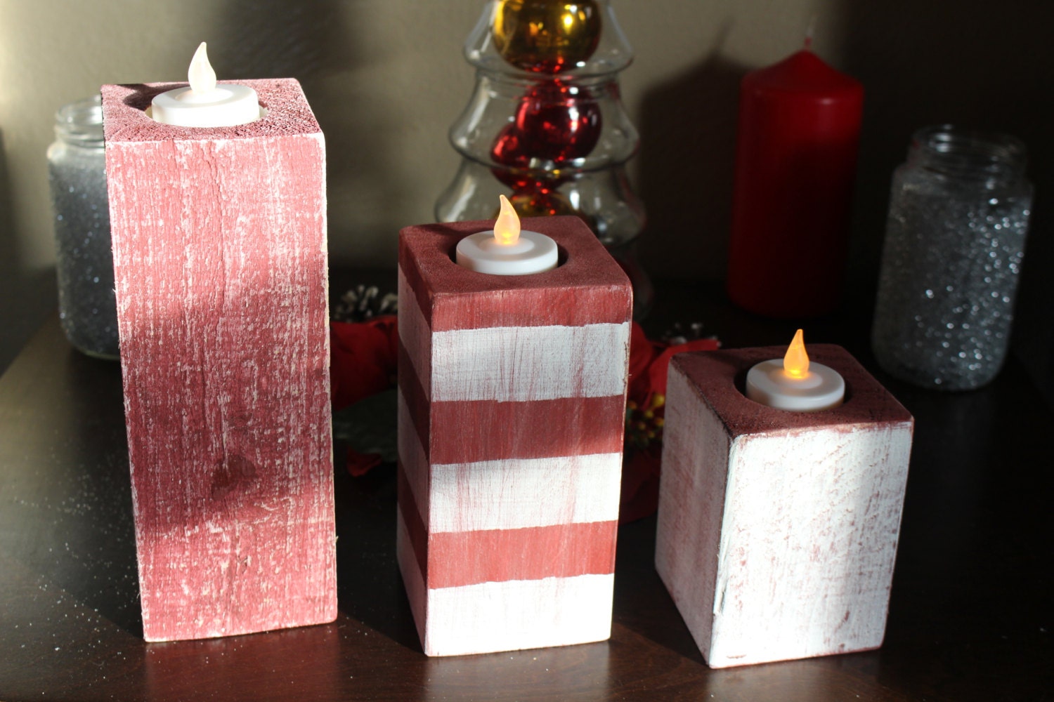 wooden christmas candle sticks tea light by wooden christmas candle sticks tea light by
