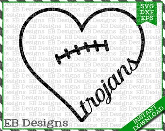 Trojan Football SVG DXF EPS Cutting Machine Files Silhouette Cameo Cricut Football Vinyl Cut File Football Vector svg file