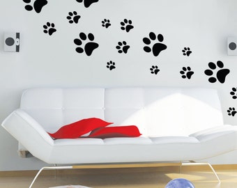 Paws wall decals - Dog Paw Decal - Paw decal Pattern - Paws wall stickers - Paw decor- Dog Wall Decor - Dog Paw prints - Pet lovers