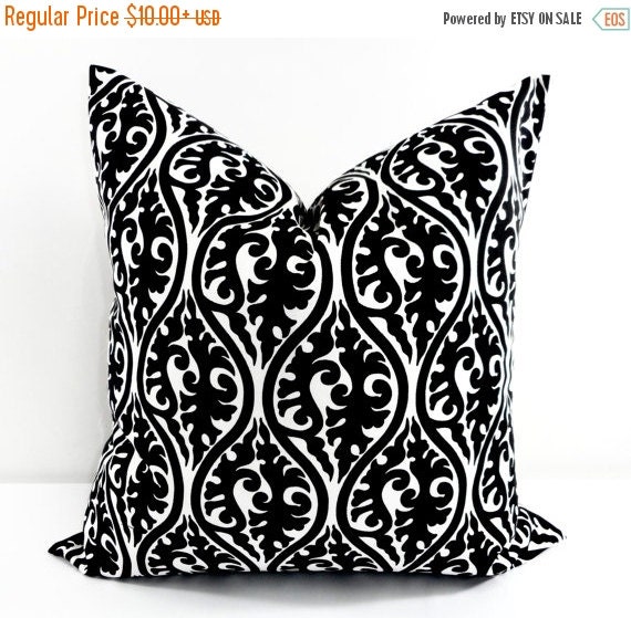 SALE Black Pillow cover. Black Throw by TwistedBobbinDesigns