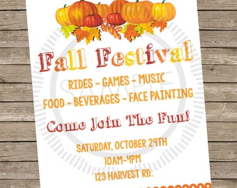 8x10 Personalized Fall / Harvest / Halloween Festival Flyer / Banner / Sign