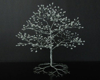 Made to Order- Custom Wire Tree Sculpture w/ beads - Tree Wedding Cake Topper - Wire Bonsai Tree Sculpture