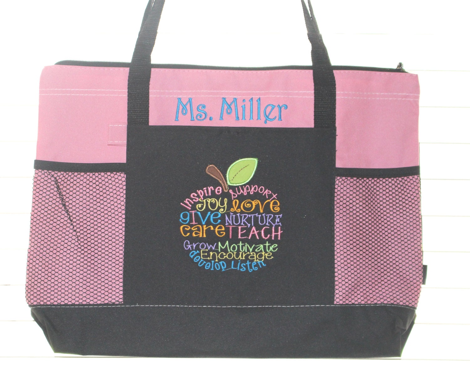 Best Teacher Gift Embroidered Personalized Teacher Tote Bag
