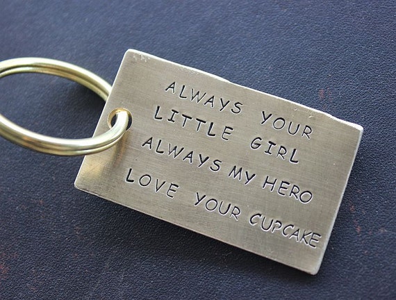 Items similar to Custom Keychain, Golden anchor key chain, Hand Stamped ...